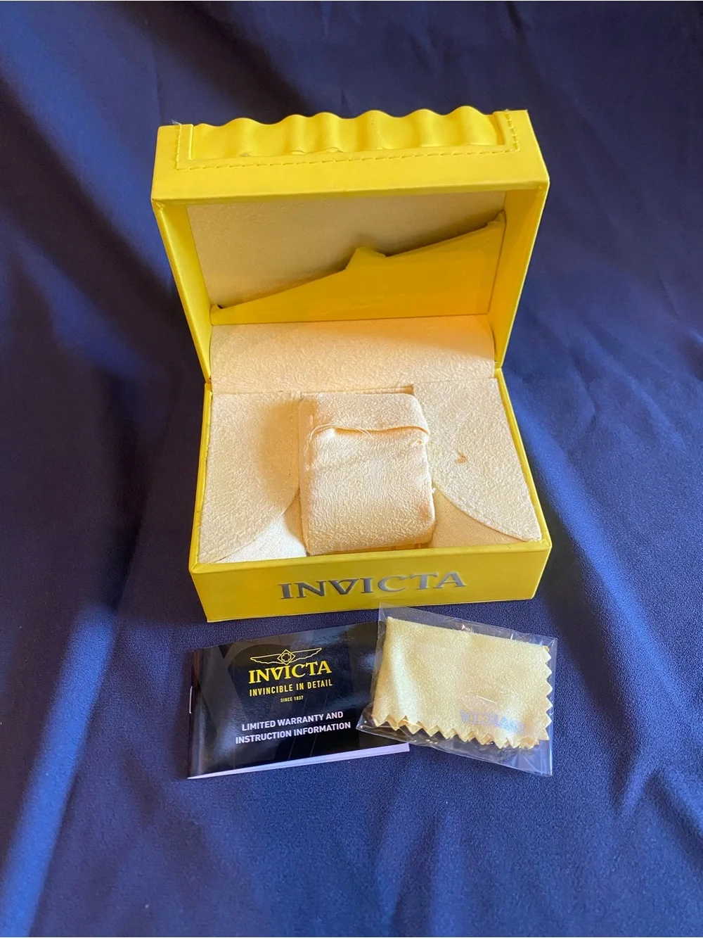 Invicta Yellow Watch Presentation Box with Pillow and Cloth
